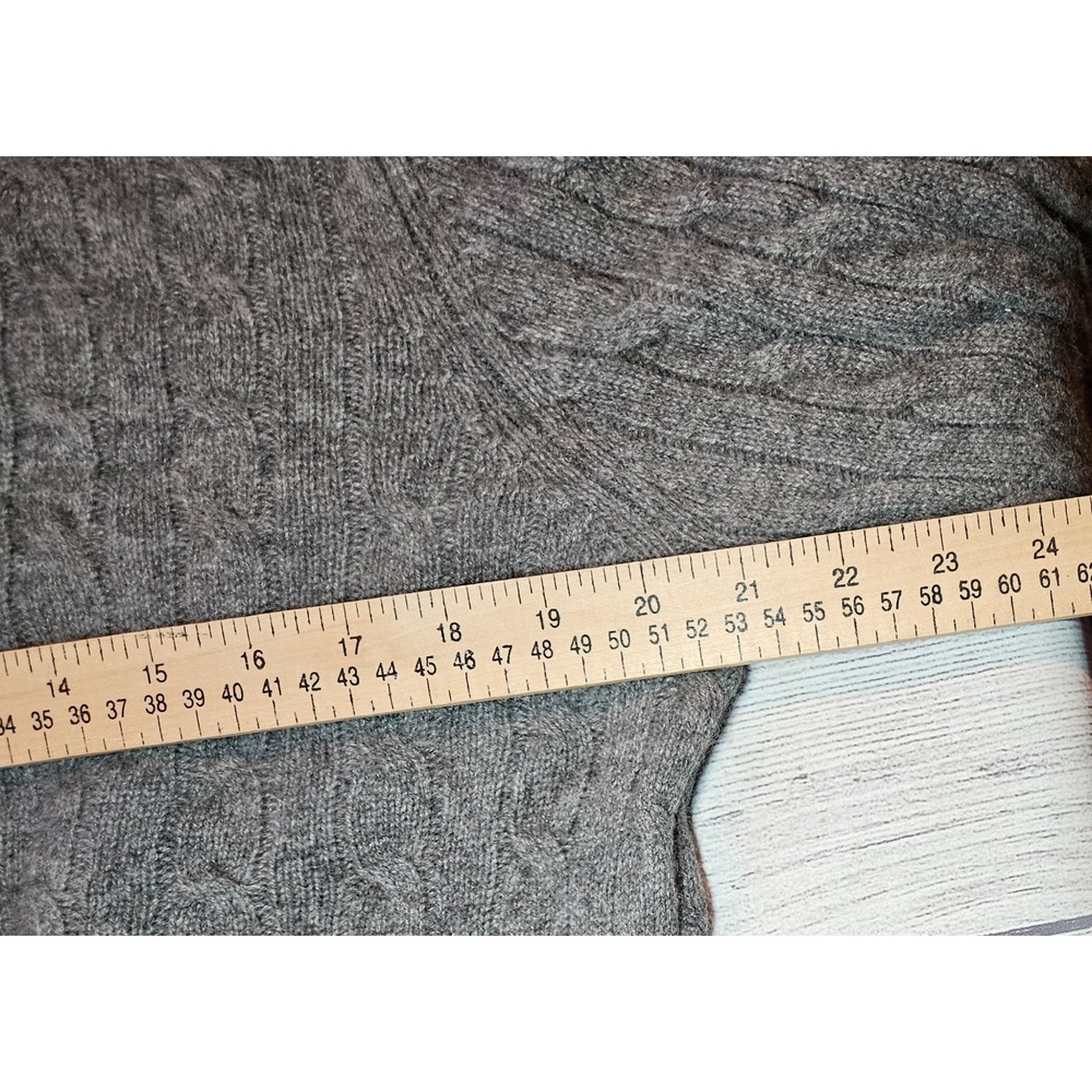 Elliot‎ Mulryan Sweater Mens Large Gray 100% Cashmere Cable Knit Crewneck - Picture 4 of 7